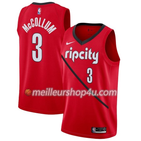 Maillot Basket Homme Portland Trail Blazers C.J. McCollum 3 2018-19 Nike Rouge Swingman